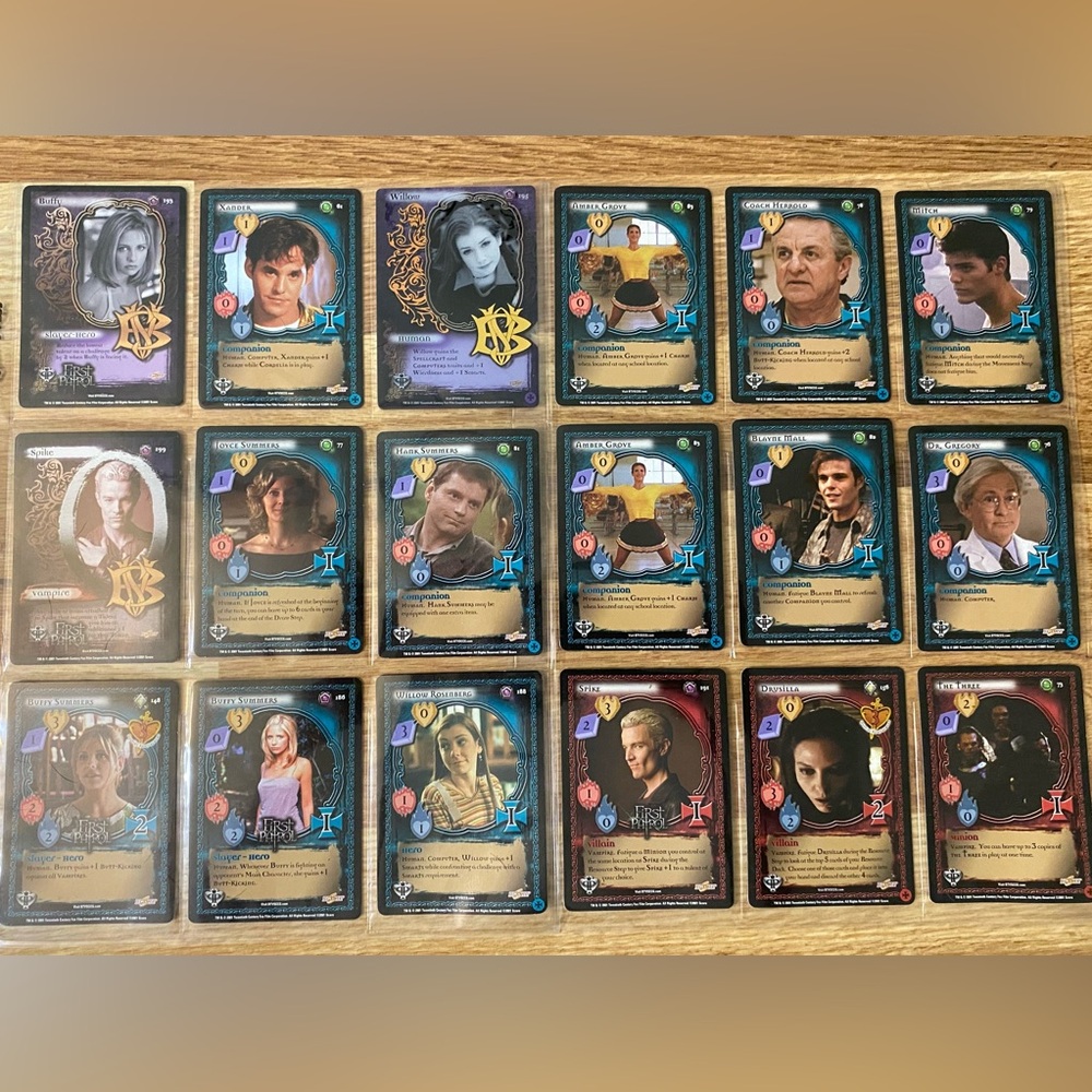 Buffy The Vampire Trading Cards Set with Black and Gold Design 84 Cards